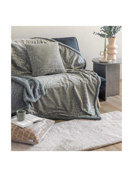 Palamaiki Decorative Pillow Case Flo in Velvet Gray 45x45cm