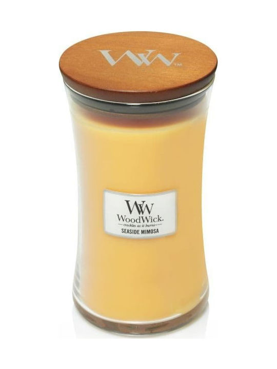 WoodWick Scented Candle Jar with Scent Seaside Mimosa Orange 609.5gr 1pcs