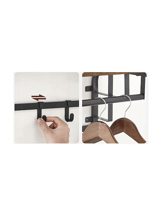 Agățătoare De Perete Metalică Cu 5 Compartimente Gri 66x28x30cm