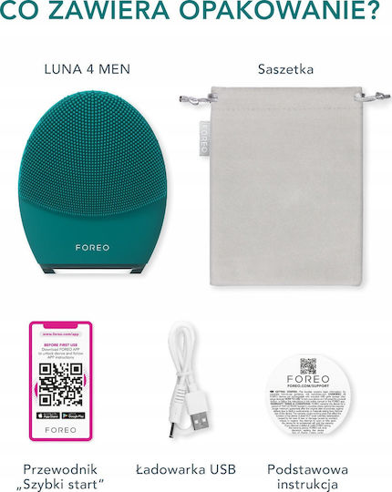 Foreo Luna 4 Men Perie Facial din Silicon Verde