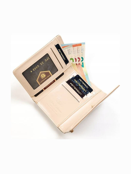 Leather Women's Wallet with RFID Beige