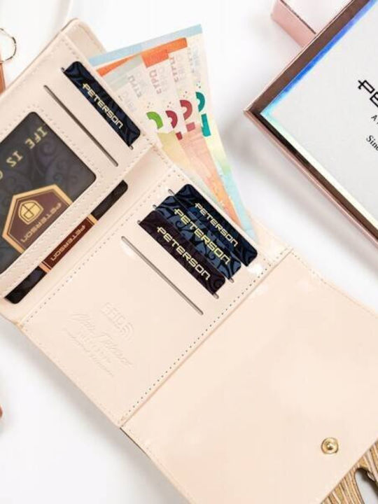 Leather Women's Wallet with RFID Beige