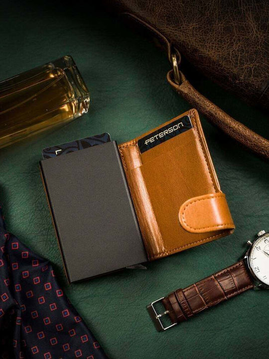 Small Leather Women's Wallet Cards with RFID Brown