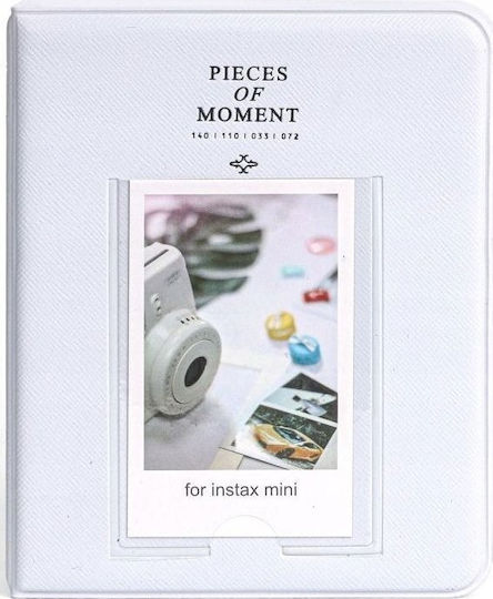 Loveinstant 64 Pcs Photo Album Fujifilm Instax Mini 12 11 40 9 8 7s Evo Liplay Link 2 Se Pastel White