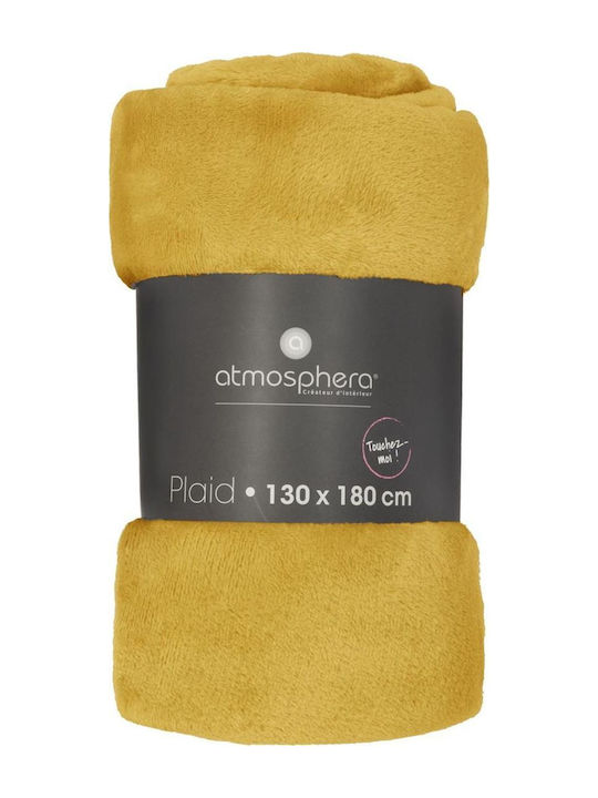 Atmosphera Fleece Blanket Sofa 130x180cm Yellow