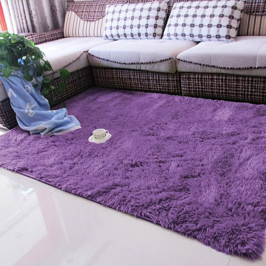Strado Purpleflower Rectangular Shaggy Rug Light Purple 120x170cm