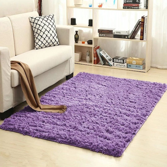 Strado Purpleflower Rectangular Shaggy Rug Light Purple 120x170cm