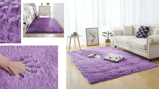 Strado Purpleflower Rectangular Shaggy Rug Light Purple 120x170cm