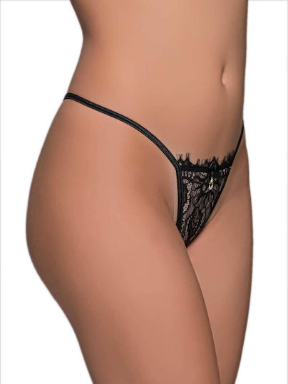Milena by Paris Frauen Sexy Slip offenem Schritt Schwarz