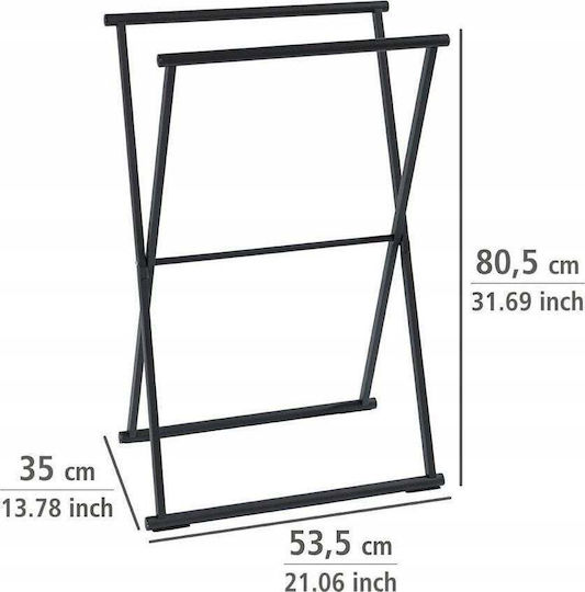 Wenko 237091121 Καλόγερος Μπάνιου Διπλός ​35x80.5cm Inox Μαύρος