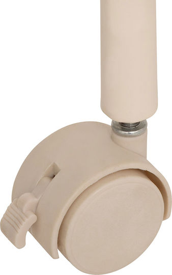 Metallic Double Floor Standing Hanger Beige 81x44.5x179.5cm