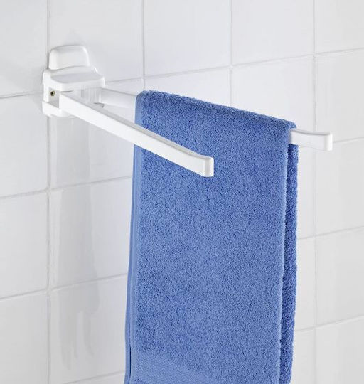 Wenko Double Wall-Mounted Bathroom Rail with Screws 43x8cm White