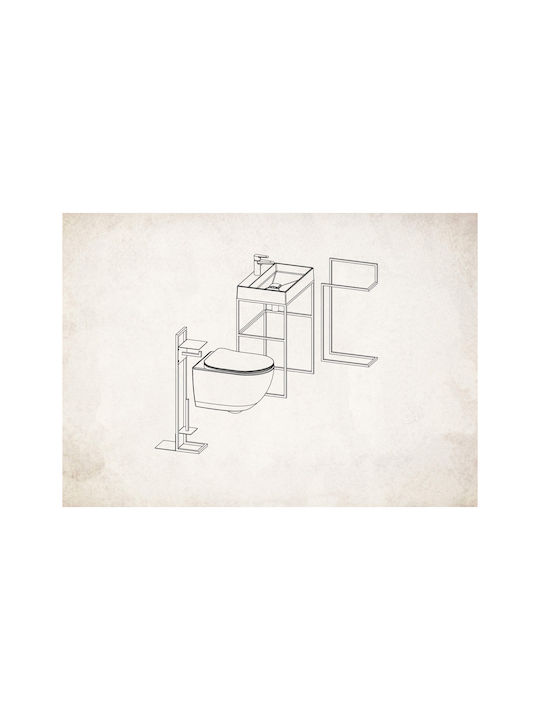 Deante Single Etaj Bathroom Raft de haine Argint