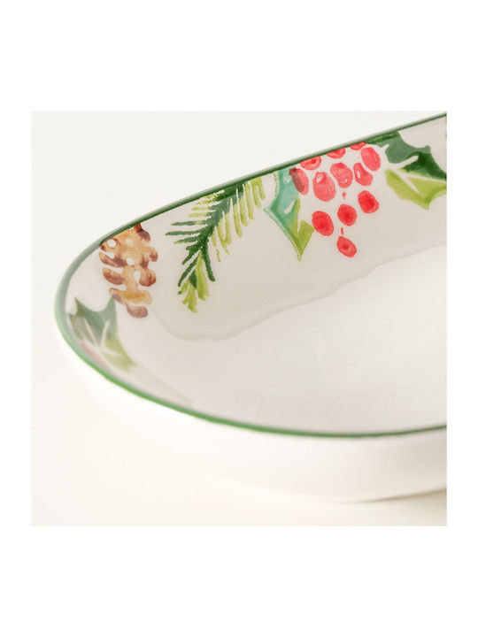MSA Christmas Platter Ceramic Red L35xW15xD3.5cm.