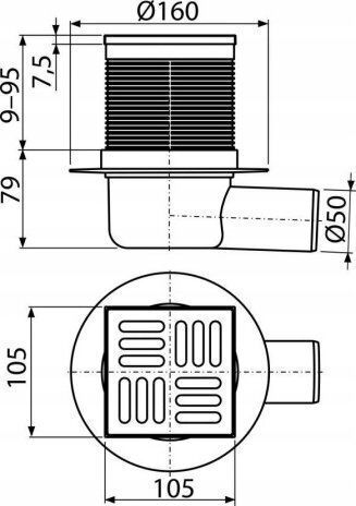 Alcaplast Gestell mit Länge 105cm