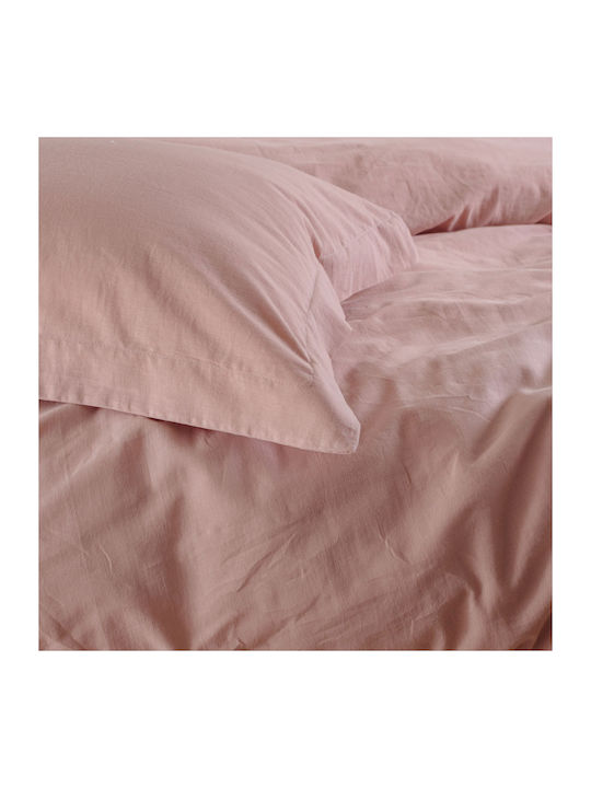 Rythmos Σετ Παπλωματοθήκη Υπέρδιπλη με 2 Μαξιλαροθήκες 235x265cm Whisper Ροζ