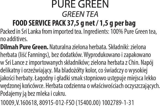 Dilmah Verde Ceai 25 Pungi 1buc