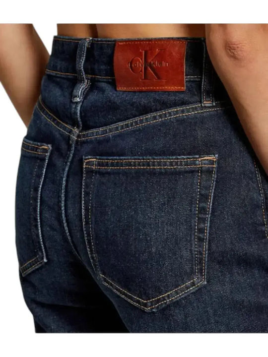 Hoch tailliert Damenjeans in Schlanker Passform Dark Blue