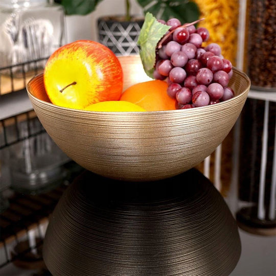Eurofirany Bol Decorativ Sticlă Auriu 21x21cm 1buc