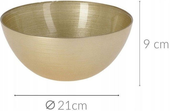 Eurofirany Bol Decorativ Sticlă Auriu 21x21cm 1buc