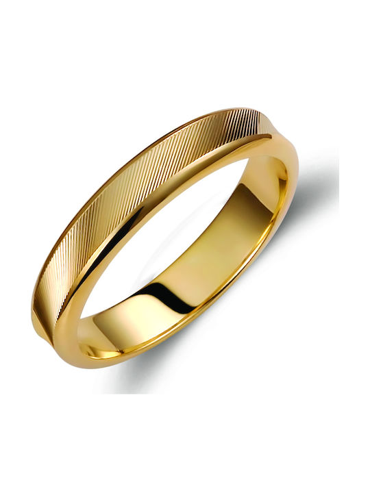 Valauro Gold Wedding Rings 9K Slant Engraving – 4.0mm