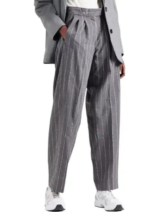 Quinn Damen Stoff Hose Gestreift Gray