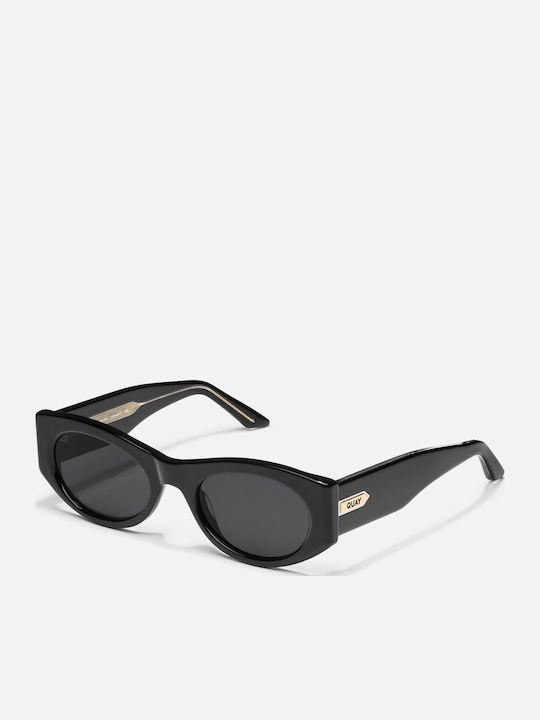 Quay Australia Damen Sonnenbrille mit Schwarz Kunststoff Gestell und Schwarz Linse 476753