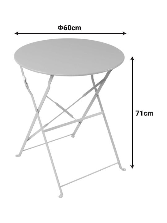 Bistro Sitting Room Outdoor Foldable Metal Table Mint Shade 60x60x71cm