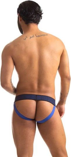 665 Leather Ανδρικό Εσώρουχο Jockstrap Μπλε