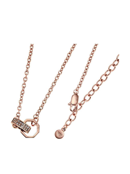 Emporio Armani Sentimental Necklace from Pink Gold Plated Steel