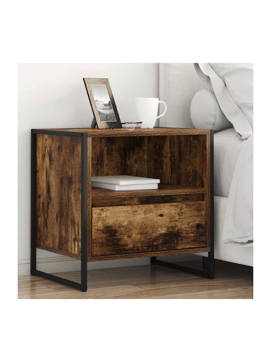 Wooden Bedside Table Brown 50x39.5x50cm