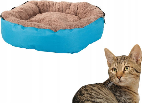 Pat Pentru Câini și Pisici Zola Husă Detașabilă 54 X 13 Cm Material Moale Rotund Albastru Maro