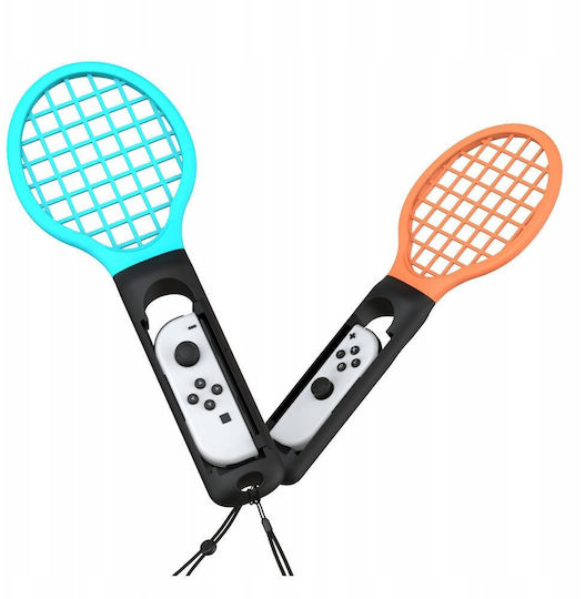 Yaxo Tennis Pro Set Joy-con Grip Ns/ns2 Inferno Orange & Hydro Blue