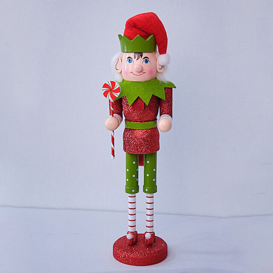Decorațiune De Crăciun Elf De Moș Crăciun Baston De Acadea 38cm