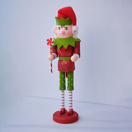 Decorațiune De Crăciun Elf De Moș Crăciun Baston De Acadea 38cm