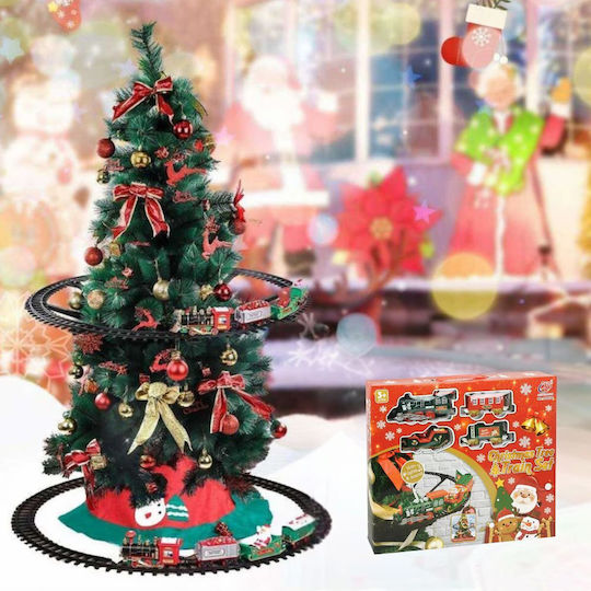 Electric Christmas Train 80 Cm Lighting & Music Base Placement On Tree