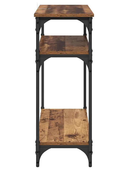 Console Table Wood & Metal Old Wood L75xW29xH75cm