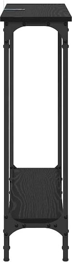 Console Table Wood & Metal Black Beech L75xW22.5xH75cm