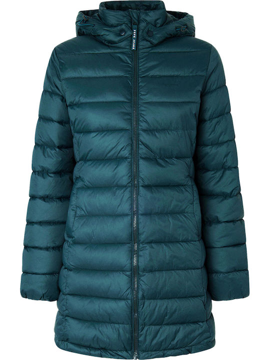 E1 Drop 2b Maddie Lungă Jachetă de femei Puffer Green.