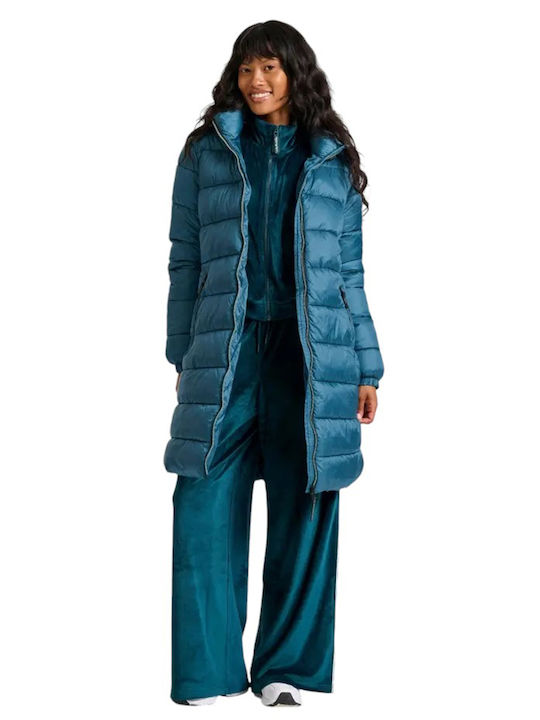 Lang Damen Puffer Jacke für Winter Grün