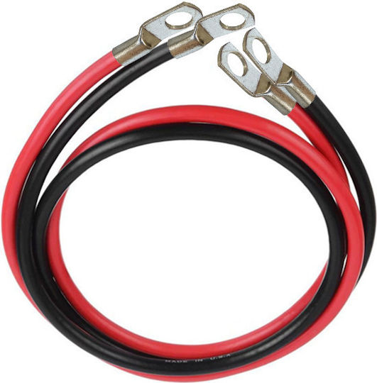 Set Cablu Alimentare 50 Mm² Conexiune Între Baterie Invertor 2 M Roșu 2 M Negru Ø10 Conectori