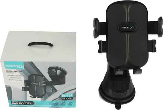 Treqa Car Mobile Mount with Adjustable Hooks Black