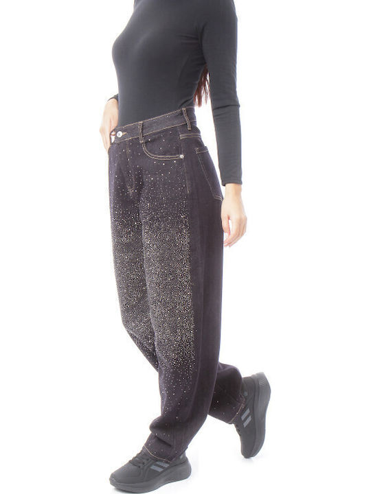 Μαύρο Loose Τζιν Strass
