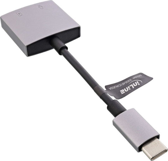 InLine Convertor USB-C / 3.5mm masculin în USB-C / 3.5mm feminin 1buc