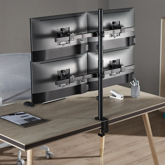 Inline Table Mount 4x Lcd Led Displays Up To 81cm 32" Max 9kg