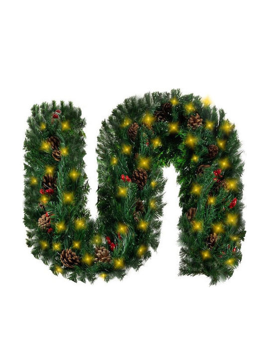 Crăciun Ghirlande Iluminată Plastică Verde 270x28cm 1buc