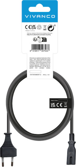 Vivanco Netzkabel Euro 8 Anschluss 1,25m