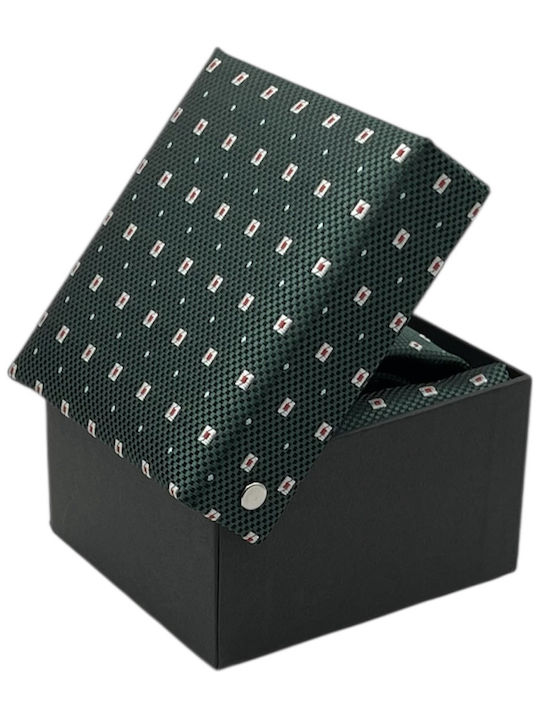 Life Style Butiken Men's Tie Set in Green Color