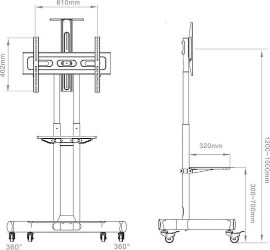 Hagor HP Twin Stand Βάση Τηλεόρασης Δαπέδου έως 55" και 50kg