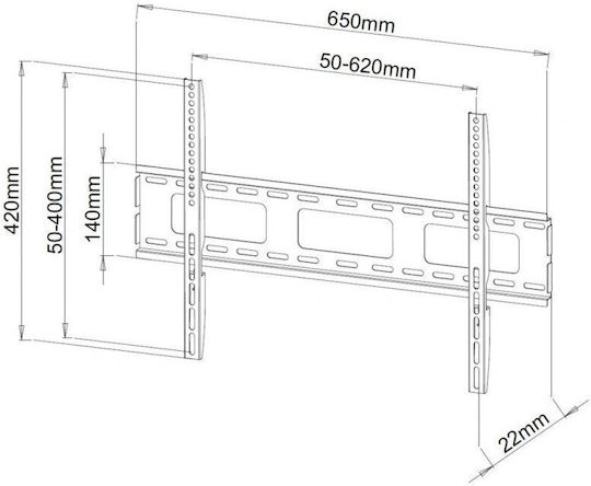 Techly ICA-PLB 132L2 Βάση Τηλεόρασης Τοίχου έως 65" και 50kg